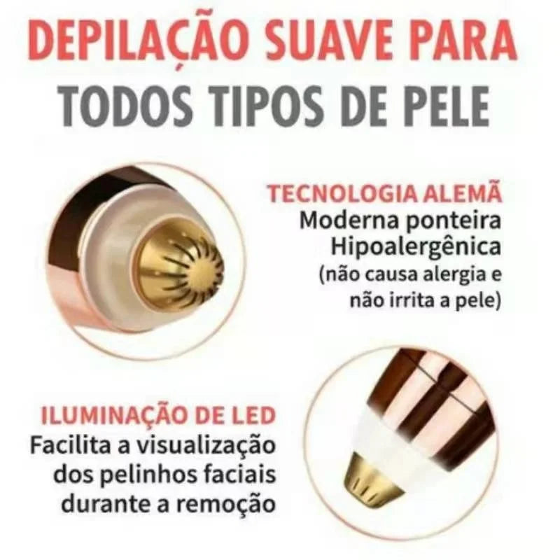 Kit 2 Caneta Depiladora Indolor Removedor de Sobrancelhas