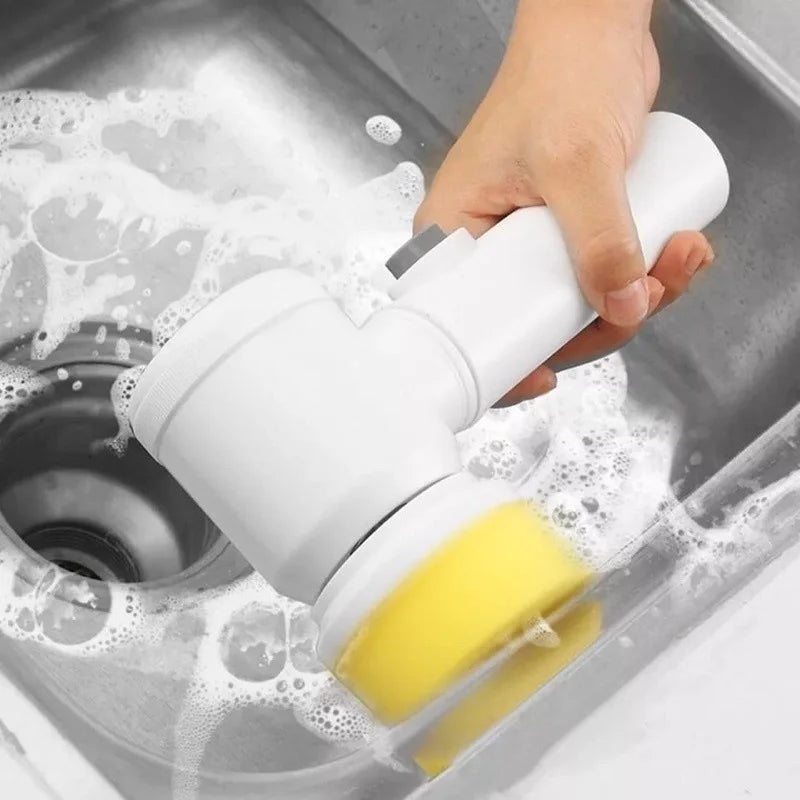 Escova Eletrica de Limpeza 5 em 1 Sem Fio Limpador Multiuso Portátil Pratico Para Cozinha