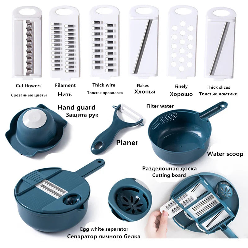 Multifuncional Cortador e ralador de Legumes Profissional 12 em 1